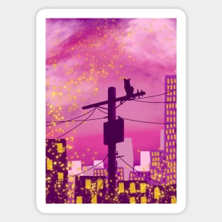 Pink Tints Fireflies Sticker